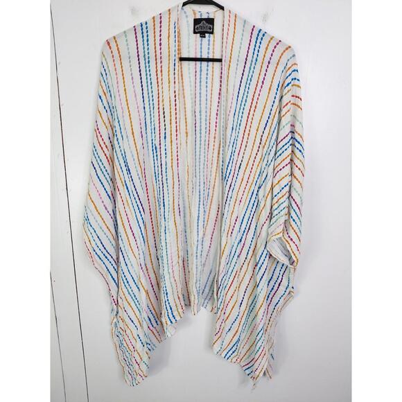 Angie Top Womens One Size Kimono Colorful Tie Dye Dotted Kidcore Teacher Light - Picture 1 of 8